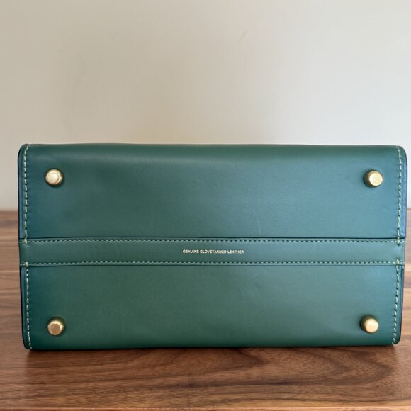 COACH Archive Original Cashin Carry Tote 79155 Hunter Green EUC glovetan leather - Picture 5 of 13